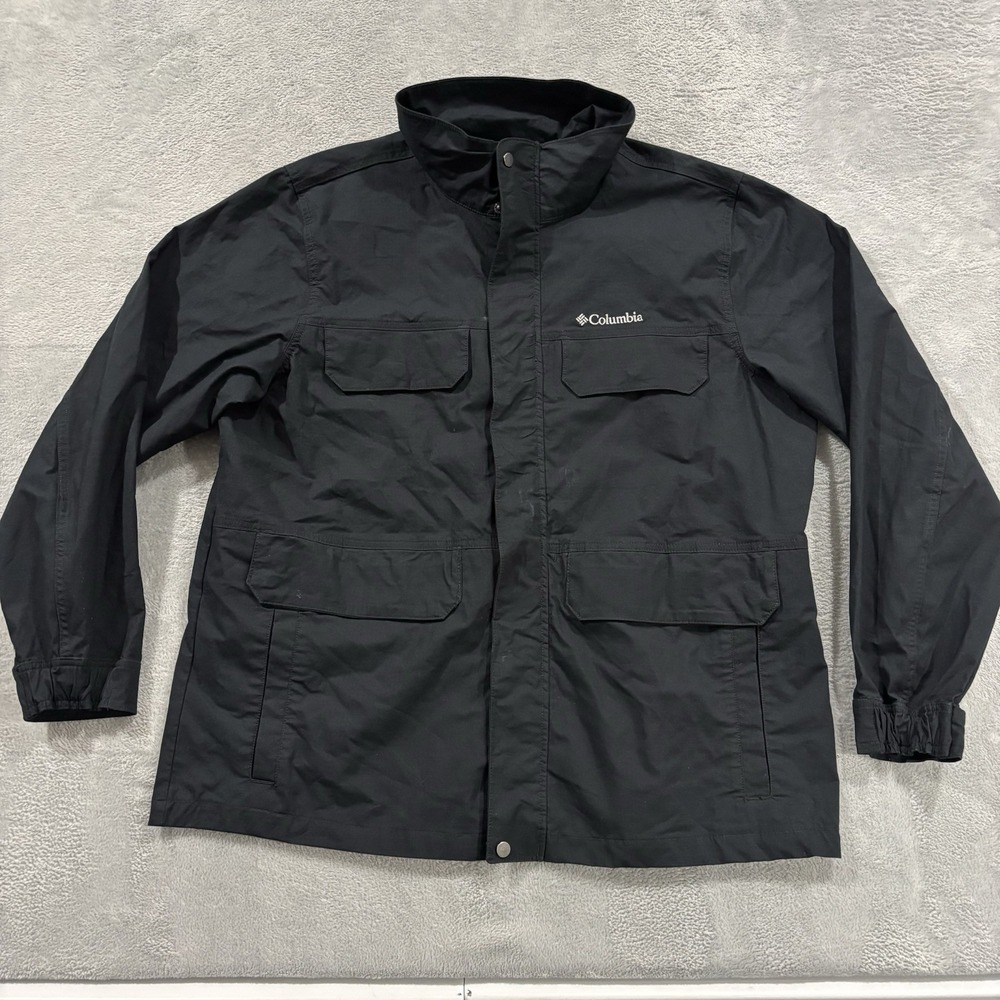 Columbia Jacket Men's XL Sage Lake Ripstop Sage Lake Cargo Pockets Outdoor Black
